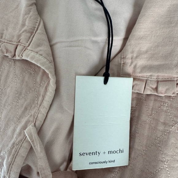 Seventy + Mochi Heidi Blouse Pink Dawn Pink Quilted Women's Top - Picture 5 of 5